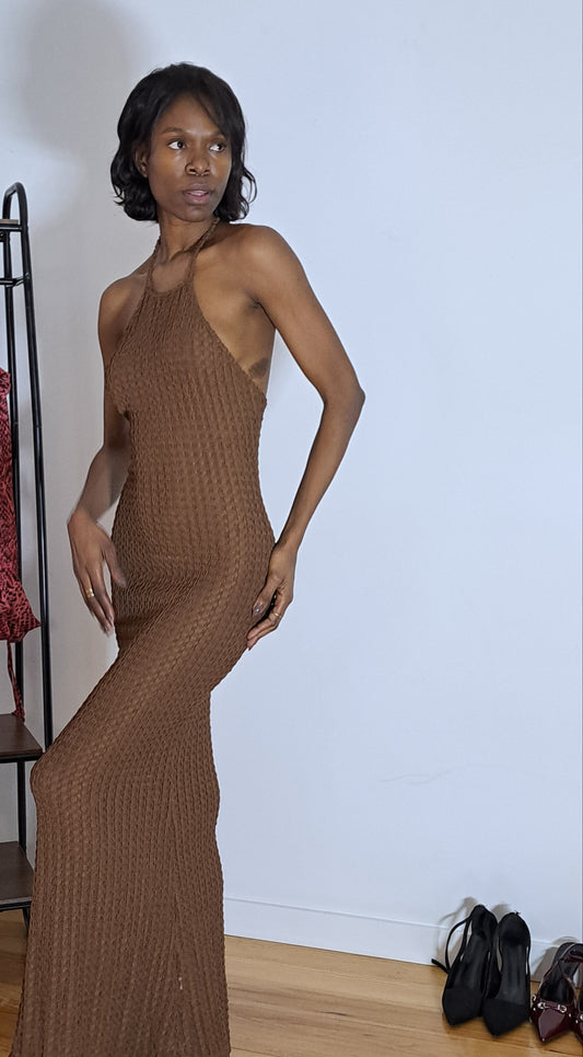 Vestido Cacau Dourado Alças Finas