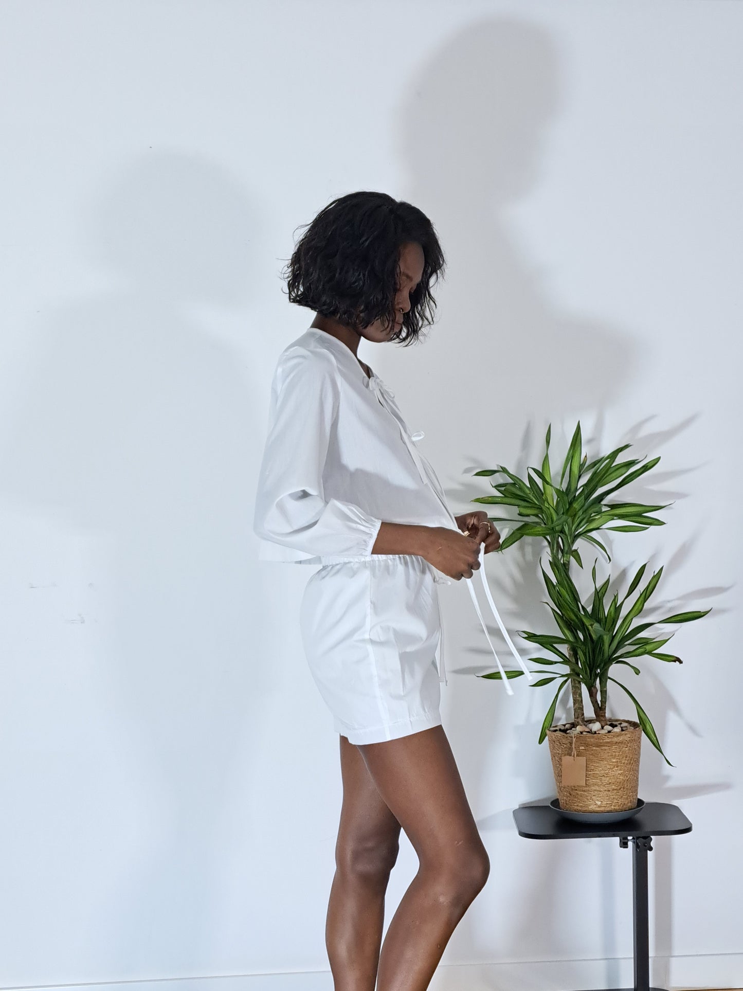 Conjunto 2pc casual  top  manga lanterna  e mini saia