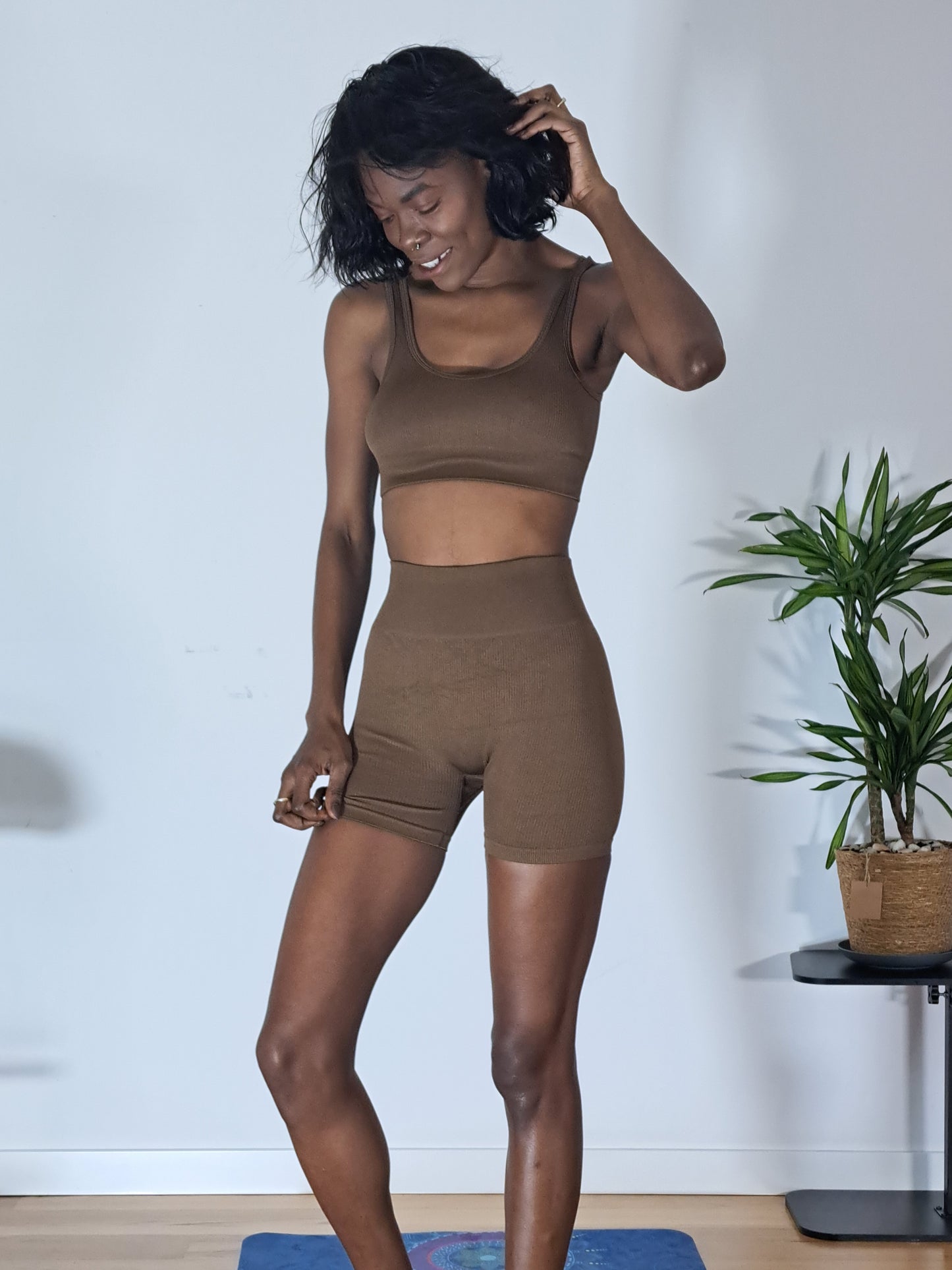 Conjuntos Top+Calções Cintura Alta