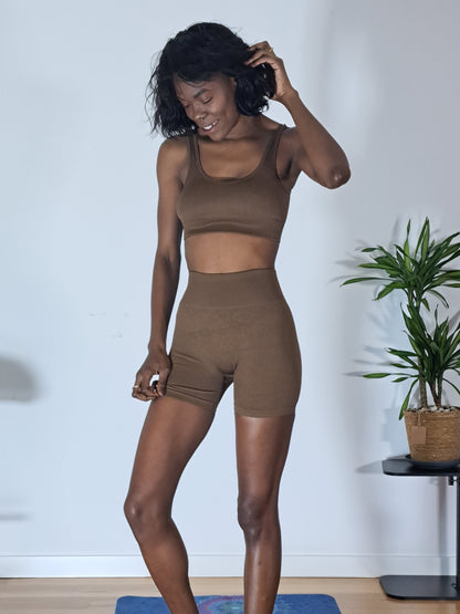 Conjuntos Top+Calções Cintura Alta