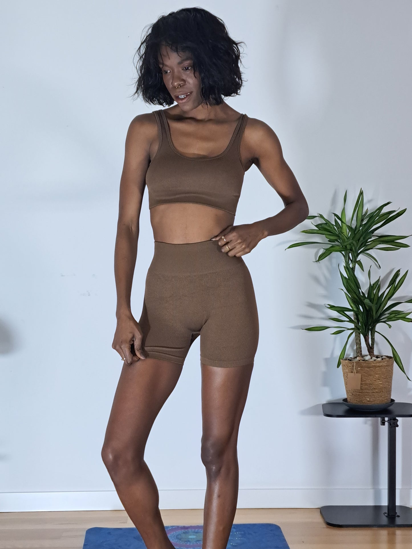 Conjuntos Top+Calções Cintura Alta