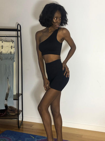 Conjuntos Top+Calções Cintura Alta