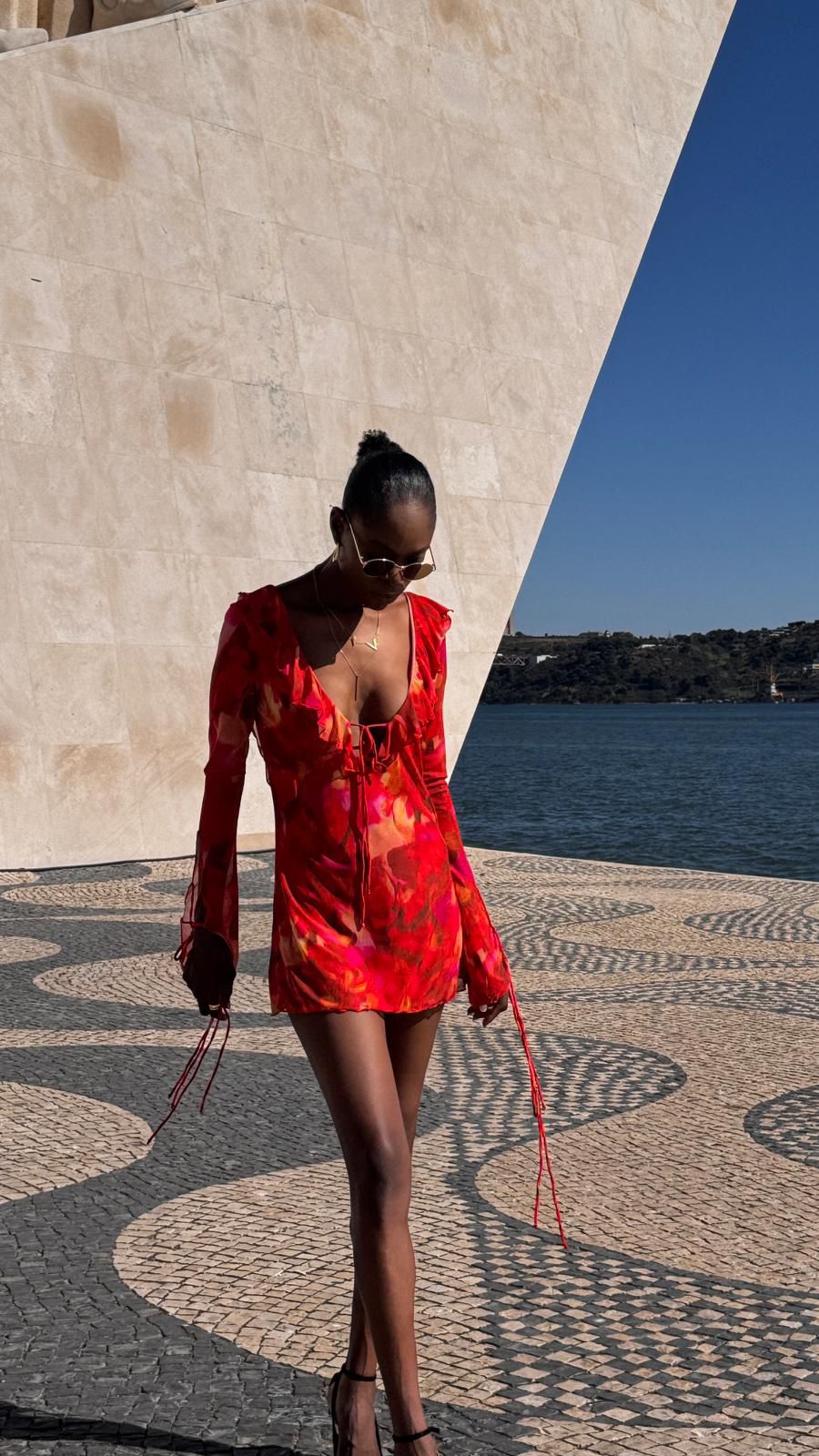 Vestido Chama Tropical Calor do Verão