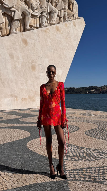 Vestido Chama Tropical Calor do Verão