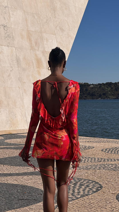 Vestido Chama Tropical Calor do Verão