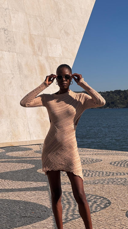 Vestido Croché Areia Dorada-0078