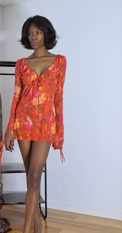 Vestido Chama Tropical Calor do Verão